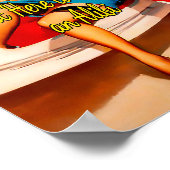 Gil Elvgrenによる1950年の女性の白い車 ポスター (角)