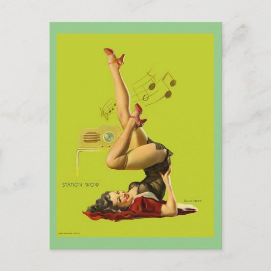 Gil Elvgren -ヴィンテージピン留め ポストカード (正面)