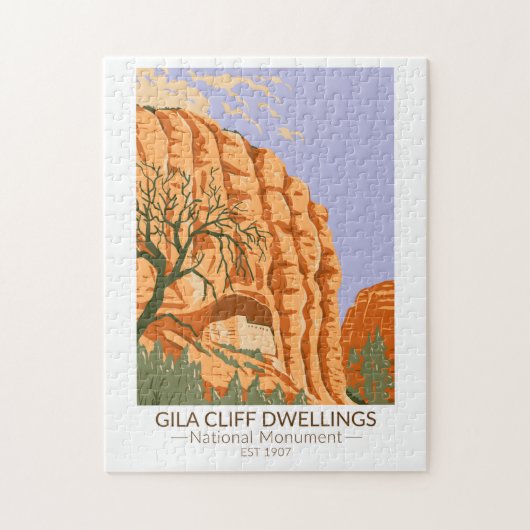 Gila Cliff Dwellings National Monument New Mexico ジグソーパズル (縦)