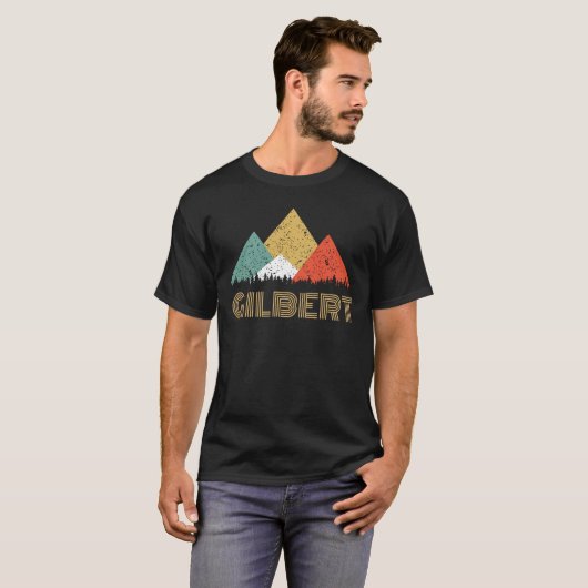 Gilbert山のワイシャツのレトロ都市 Tシャツ (正面フル)
