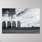 Gilbert Arizona Silos in Black and White Poster ポスター (正面)