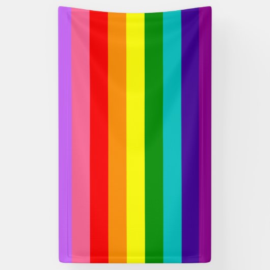 Gilbert Baker’s 9-Stripe Rainbow Flag  横断幕 (縦)