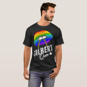 Gilbert Queen LGBTQ Gay Pride Flag Lips Rainbow Me Tシャツ (正面フル)