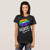Gilbert Queen LGBTQ Gay Pride Flag Lips Rainbow Me Tシャツ (正面フル)