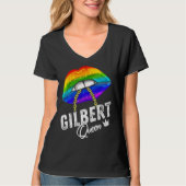 Gilbert Queen LGBTQ Gay Pride Flag Lips Rainbow Me Tシャツ (正面)