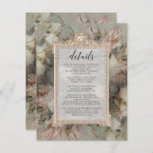 Gildedフローラピンクホワイトバロック文字詳細 エンクロージャーカード (正面/裏面)