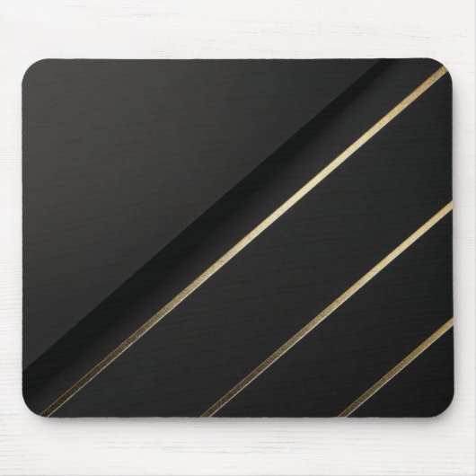 Gilded Alignment — Minimalist Black & Gold マウスパッド (正面)