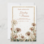 Gilded Astrantia Botanical Cream Wedding 招待状 (正面)