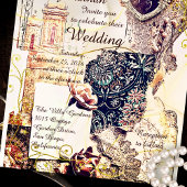 Gilded Baroque Mexican Lace Romance Wedding 招待状