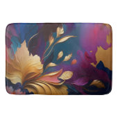 Gilded Bloom – Abstract Floral Composition バスマット (正面)