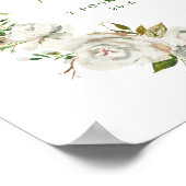 Gilded Blooms Personalized Baby Birth Stats ポスター (角)