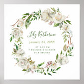 Gilded Blooms Personalized Baby Birth Stats ポスター (正面)