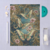 Gilded Butterfly Elegance - Art Nouveau Floral 薄葉紙 (クラフト)