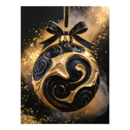 Gilded Charms – Golden Holiday Ornament Poster フォトプリント