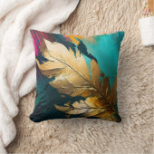 Gilded Feather – Luxe Abstract Elegance クッション (ブランケット)