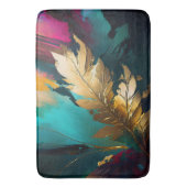 Gilded Feather – Luxe Abstract Elegance バスマット (正面縦)