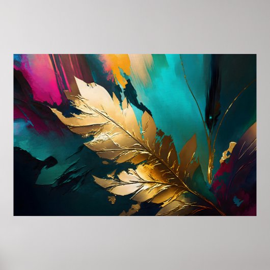 Gilded Feather – Luxe Abstract Elegance ポスター (正面)
