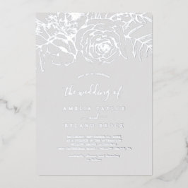 Gilded Floral | 銀箔グレー 結婚式用 箔招待状