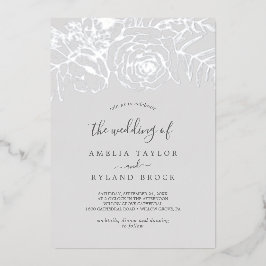 Gilded Floral | 銀箔グレー 結婚式 箔招待状