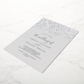 Gilded Floral | 銀箔グレー 結婚式 箔招待状 (回転した状態)