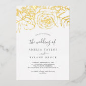 Gilded Floral | Gold Foil The Wedding Of 箔招待状 (正面)