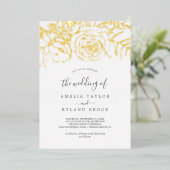 Gilded Floral | Gold Foil The Wedding Of 箔招待状 (立ち正面)