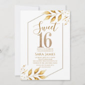 Gilded Frame Sweet 16 Birthday Invitation 招待状 (正面)
