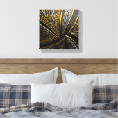 Gilded Fusion–Black & Gold Engraved Metal Wall Art キャンバスプリント (インサイチュ (寝室))