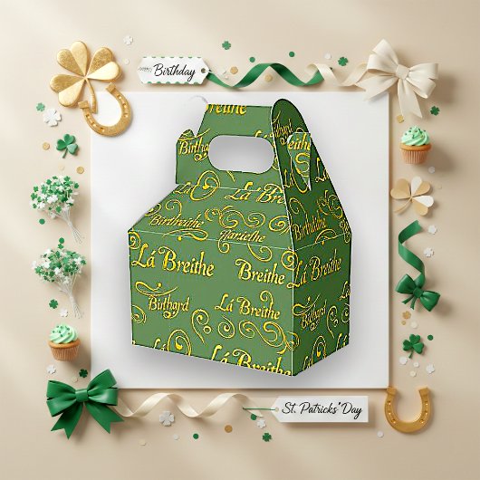Gilded Gaelic Birthday Sage St. Patrick's Pattern フェイバーボックス