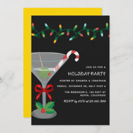 Gilded Glam Christmas Holiday Cocktail Party 招待状