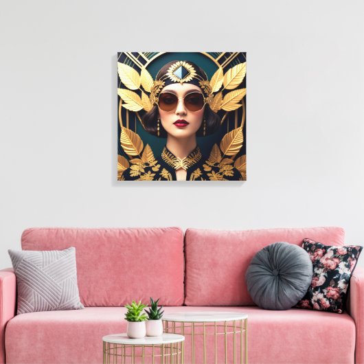 Gilded Glamour キャンバスプリント (インサイチュ (リビング))