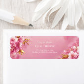 Gilded Gold Leaf Pink Cherry Blossom ラベル (インサイチュ)