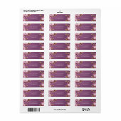 Gilded Gold Leaf Pink Cherry Blossom Purple ラベル (フルシート)