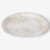 Gilded Gold Sage & Blush Botanical Wedding  ペーパープレート (アングル)