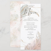 Gilded Gold Sage & Blush Botanical Wedding メニュー (正面/裏面)