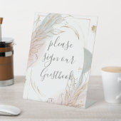 Gilded Gold Sage & Blush Botanical Wedding  台座サイン (インサイチュ)