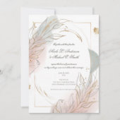 Gilded Gold Sage & Blush Botanical Wedding  招待状 (正面)