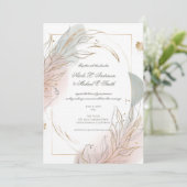 Gilded Gold Sage & Blush Botanical Wedding  招待状 (スタンド正面)