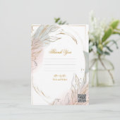 Gilded Gold Sage & Blush Botanical Wedding  招待状 (スタンド正面)