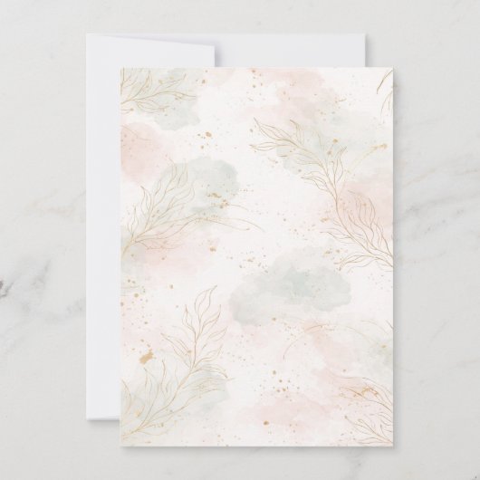 Gilded Gold Sage & Blush Botanical Wedding  招待状 (裏面)