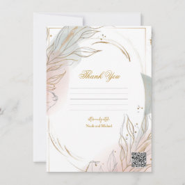 Gilded Gold Sage & Blush Botanical Wedding  招待状