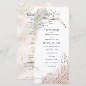 Gilded Gold Sage & Blush Botanical Wedding Program メニュー (正面/裏面)