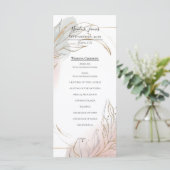 Gilded Gold Sage & Blush Botanical Wedding Program メニュー (スタンド正面)