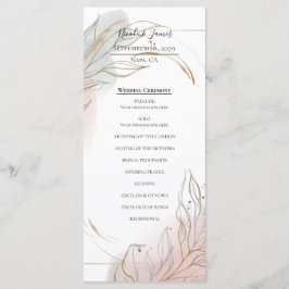 Gilded Gold Sage & Blush Botanical Wedding Program メニュー