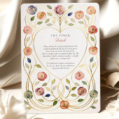 Gilded Heart Frame Floral Enamel Wedding 招待状