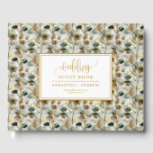 Gilded Hunter Green And Gold Wedding Guest Book ゲストブック (正面)
