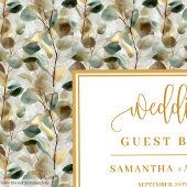 Gilded Hunter Green And Gold Wedding Guest Book ゲストブック