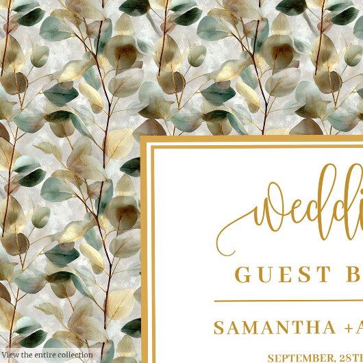 Gilded Hunter Green And Gold Wedding Guest Book ゲストブック