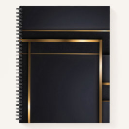 Gilded Intersections — Minimalist Black & Gold ノートブック