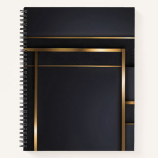 Gilded Intersections — Minimalist Black & Gold ノートブック